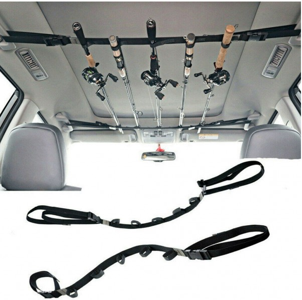 2pcs Fishing Vehicle Rod Carrier Rod Holder Belt Strap With Tie