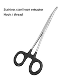 18CM Stainless Steel Fishing Forceps Hook  Remover Curved Locking Clamps