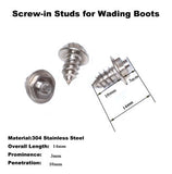 30pcs Stainless Screw-In Studs Plus One Tool For Wading Boots