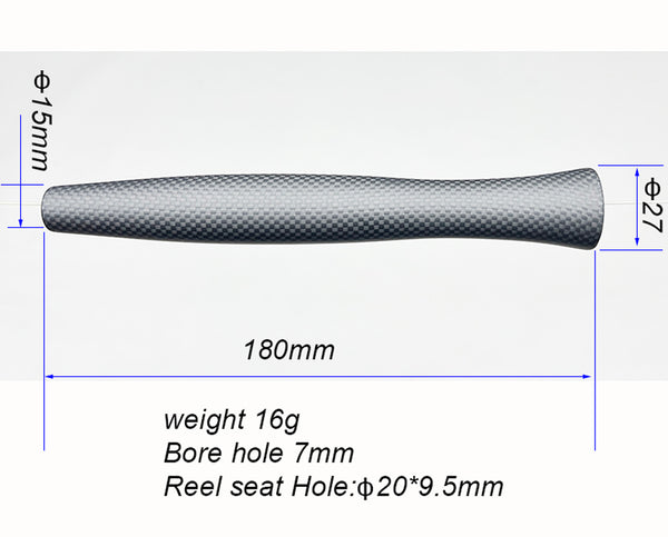 100% Carbon Fiber Fly Rod Grip A ( with Reel Seat Hole)
