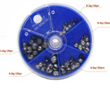 Fishing Split Sinkers Kit, 5 Sizes Round Split Shot Weights, Detachable Lead Fishing Sinkers
