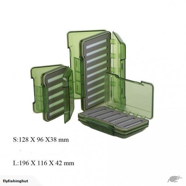 Clearance! Large Size High quality Olive Green Transparent Waterproof Slit Foam Fly Box