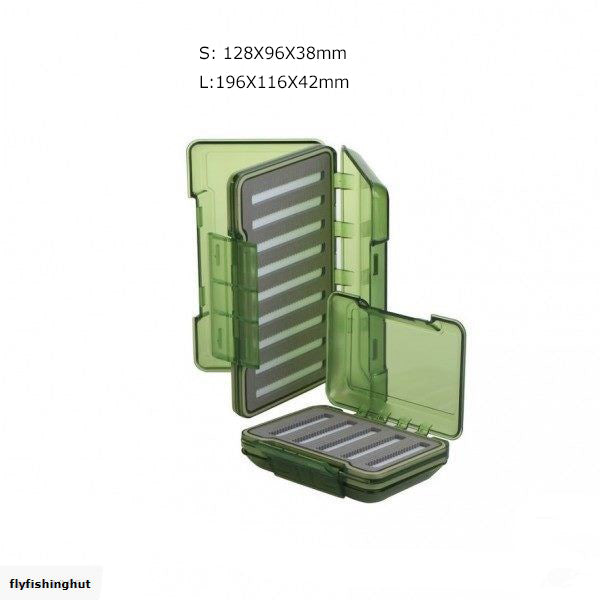 Special! Small/Large Size High quality Olive Green Transparent Waterproof Slit Foam Fly Box