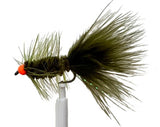 (Mustad Hooks) #8 High Quality Orange Bead Head Olive Wooly Bugger