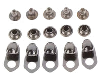 5pcs Shoe Lace Hooks With Rivets For Outdoor Footwear, Avail In Gun Black/ Gold Color
