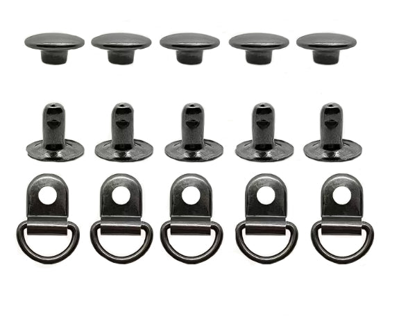 5 sets Brass Boot Lace Hooks for Climbing And Outdoor Footwear with Rivets Oval Gunmetal, Avail in Gun Black/ Bronze