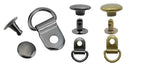 5 sets Brass Boot Lace Hooks for Climbing And Outdoor Footwear with Rivets Oval Gunmetal, Avail in Gun Black/ Bronze