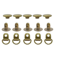 5 sets Brass Boot Lace Hooks for Climbing And Outdoor Footwear with Rivets Oval Gunmetal, Avail in Gun Black/ Bronze