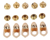 5pcs Shoe Lace Hooks With Rivets For Outdoor Footwear, Avail In Gun Black/ Gold Color