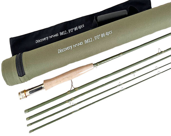 9'0" #6 High Quality 100% Carbon, NANO IM12, 46T,Fly Rod ( double tips)