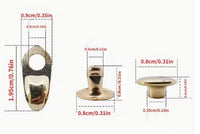 5pcs Shoe Lace Hooks With Rivets For Outdoor Footwear, Avail In Gun Black/ Gold Color