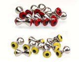 Red/Black And Yellow/Black Eyes Silver Tungsten Dumbbell