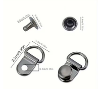 5 sets Brass Boot Lace Hooks for Climbing And Outdoor Footwear with Rivets Oval Gunmetal, Avail in Gun Black/ Bronze
