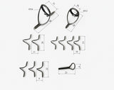 A Set of Premium Stainless Titanium PVD Coated Guides (For 9'0" -10‘0“ /#8-#10 Fly Rod)