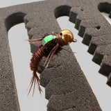 (Mustad Hooks) #12 High Quality Gold Tungsten Bead Head Quasimodo Pheasant Tail  Nymph