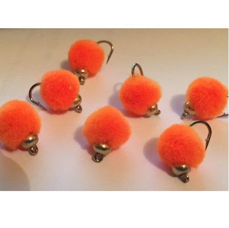 (Mustad Hooks)High Quality  Bead Head Orange Red Dot Glo Bug, Avail In #10, #12