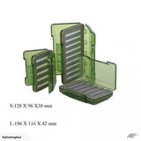 High quality Olive Green Transparent Waterproof Slit Foam Fly Box, Avail in Small and Large