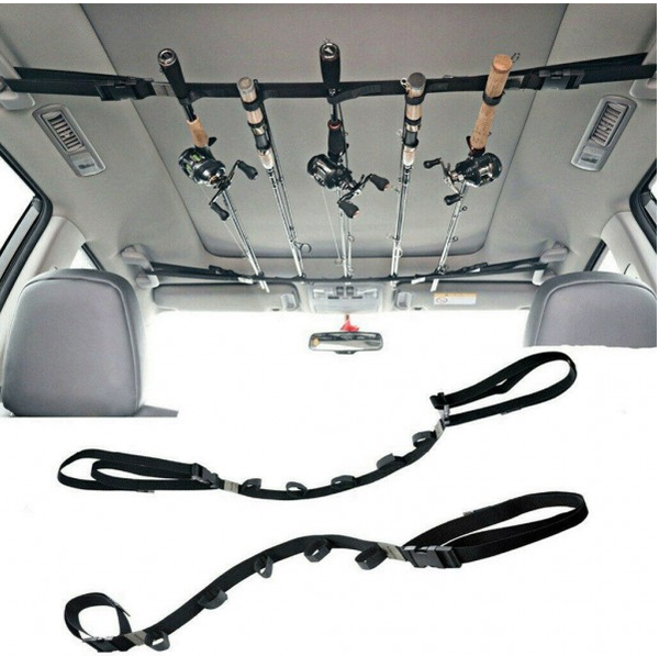 2pcs Fishing Vehicle Rod Carrier Rod Holder Belt Strap With Tie Fishing Rack