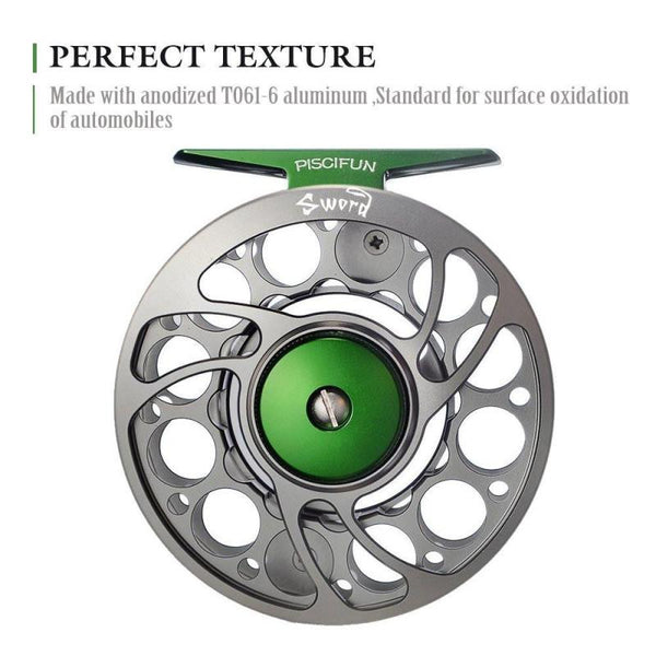 High Quality PISCIFUN Sword Fly Fishing Reel with CNC-machined Aluminum Alloy Body,Available In #3/4,#5/6 and #7/8